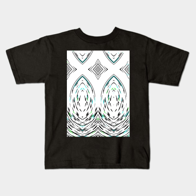 Modern Mirror Folk Geometric Pattern Ornament Kids T-Shirt by SpieklyArt